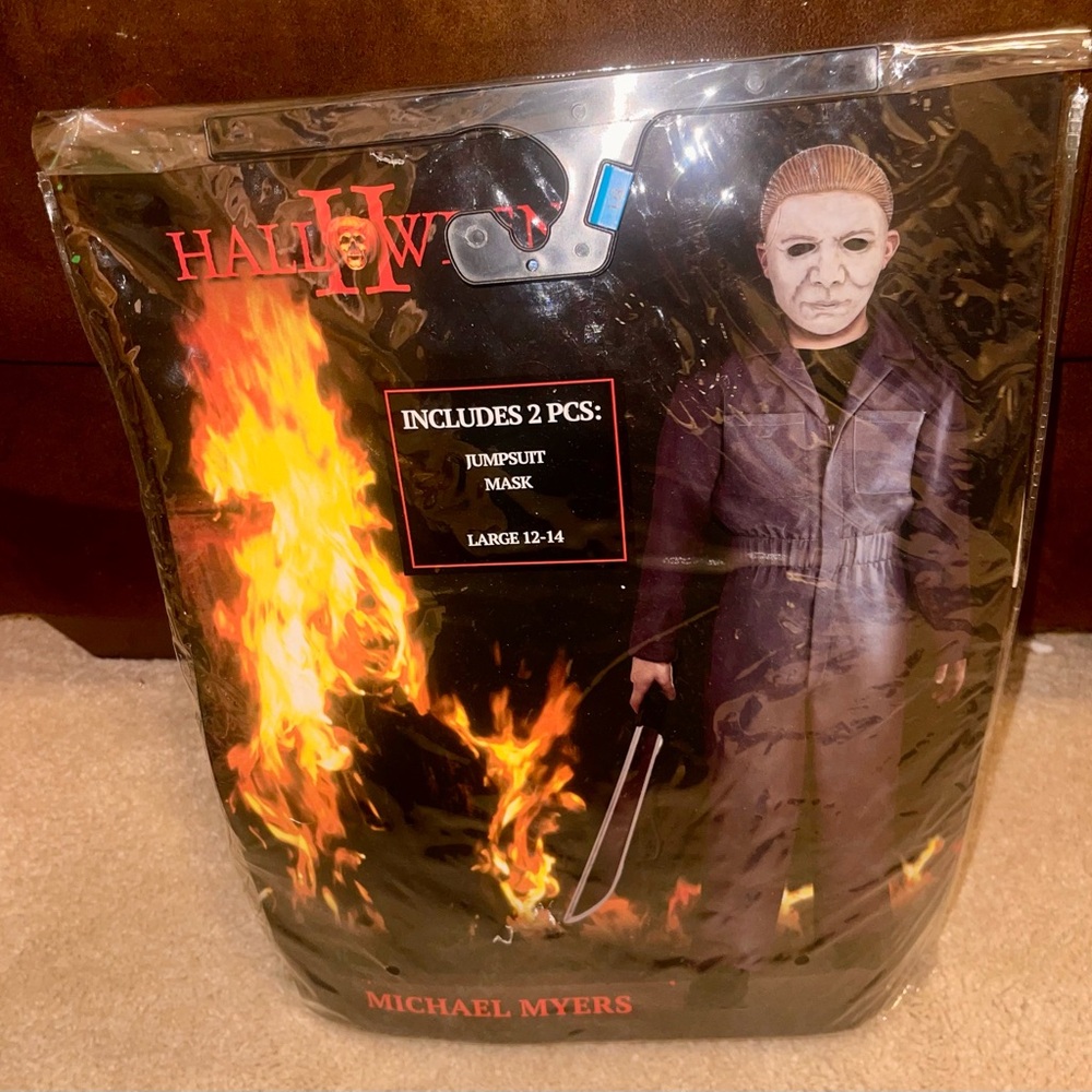 Michael Myers Halloween Costume Jumpsuit and Mask Youth Size L